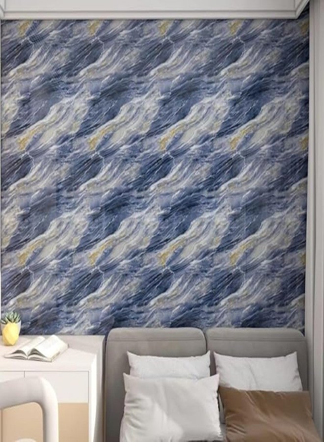 FLETIX Premium Wall Stickers DIY Vinyl Marble Peel and Stick Waterproof Wallpaper for Home-Office-Bedroom Kitchen Countertop Wooden Furniture Oil Proof Kitchen Stickers (1, Blue Sand(60X200cm)) - Image 3